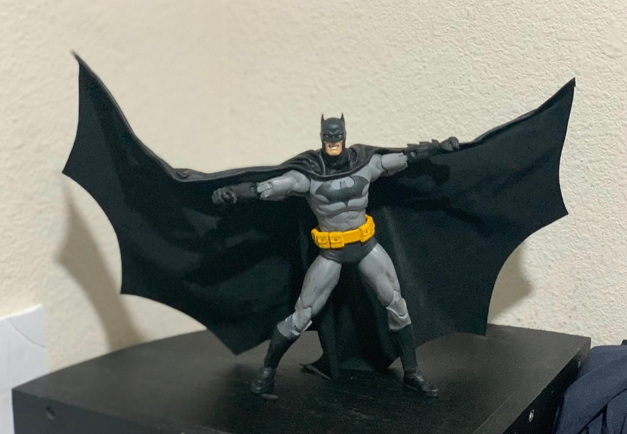 Custom Batman Mcfarlane wired cape 1 1/12 figure DC Multiverse