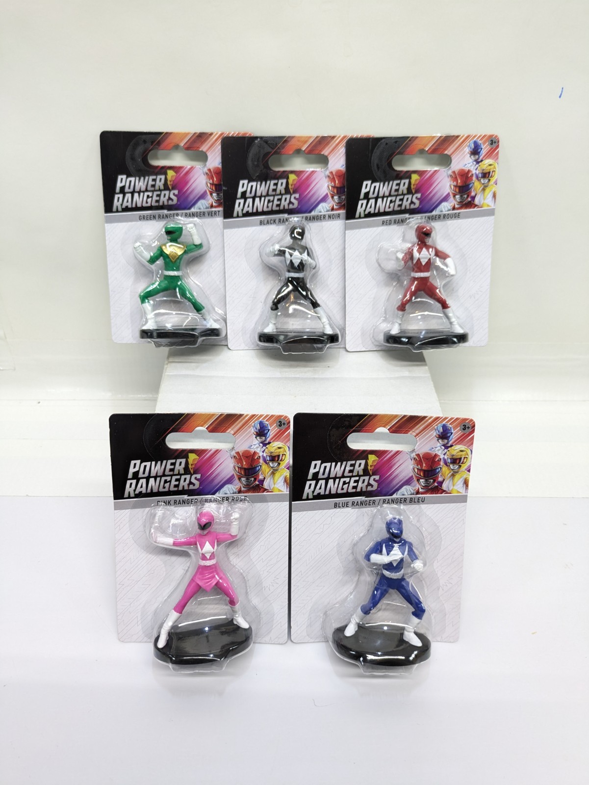 Power Rangers Toy Figures Pink Black Green Blue Red! Complete Set Of 5 CMF NEW