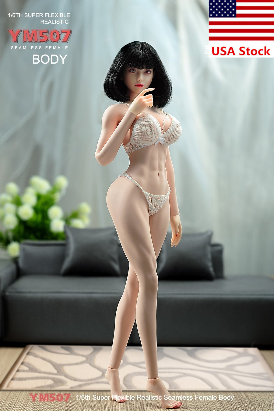YM507 1/6 Female Pale Large Breast Plump Muscle Body&Details For 12 »Figure