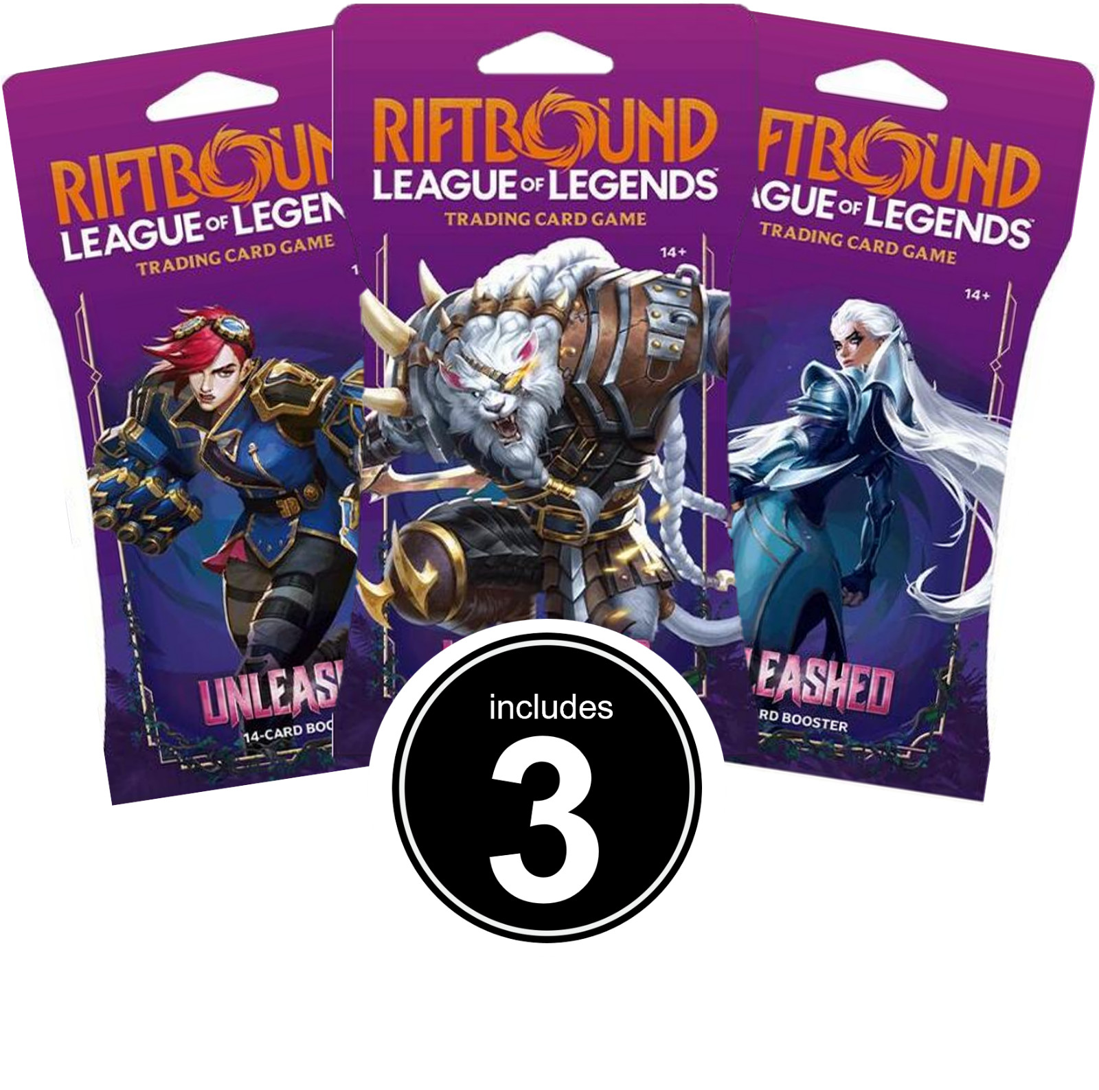 Riftbound League of Legends Unleashed Trading Cards includes 3 Booster Packs