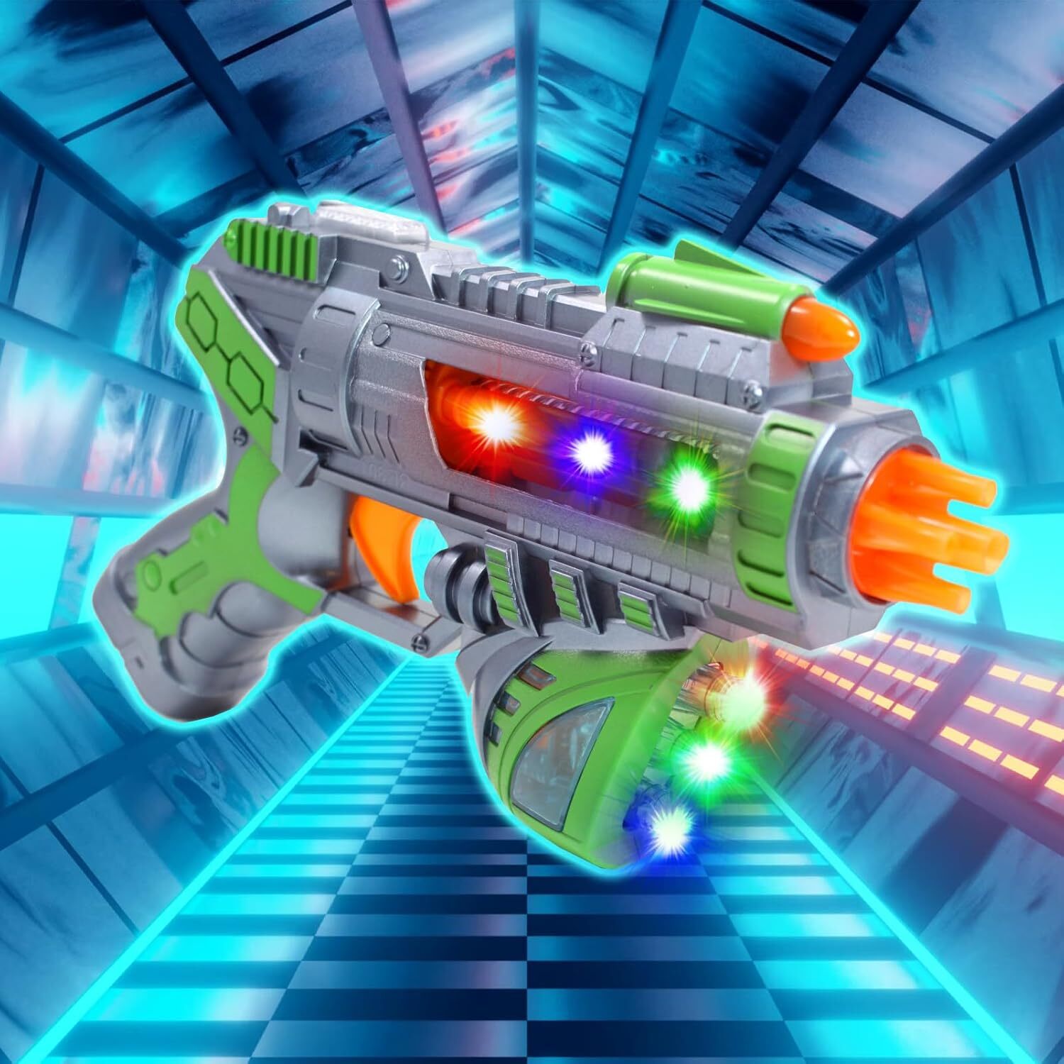 Light Up Space Infinity Blaster Toy Gun Pistol w/ Flashing Light Sound Kids Gift