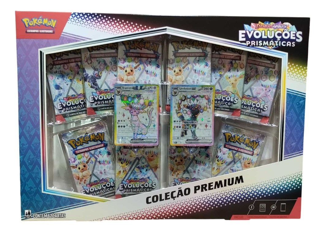 Pokemon Prismatic Evolutions Umbreon & Espeon Premium Box Set Brazilian Sealed