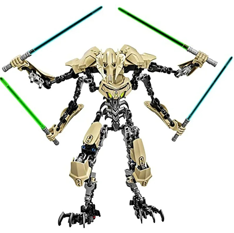 32cm Star General Grievous Action Figure with Lightsaber Building Blocks Toy