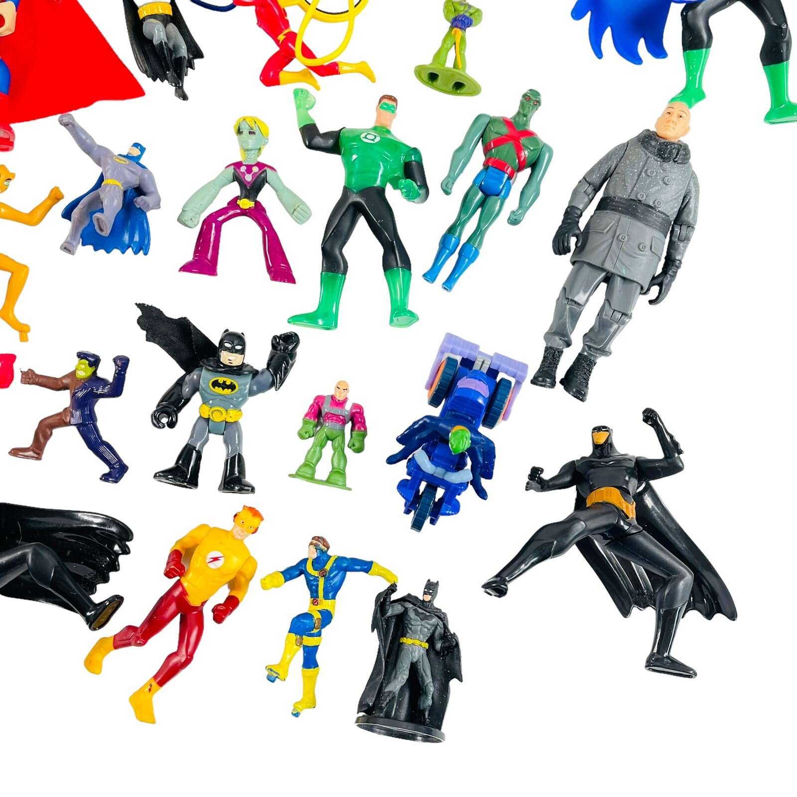 DC Comics Toy Lot of 50 Mixed Action Figures Batman Superman PVC Fast Food VTG B