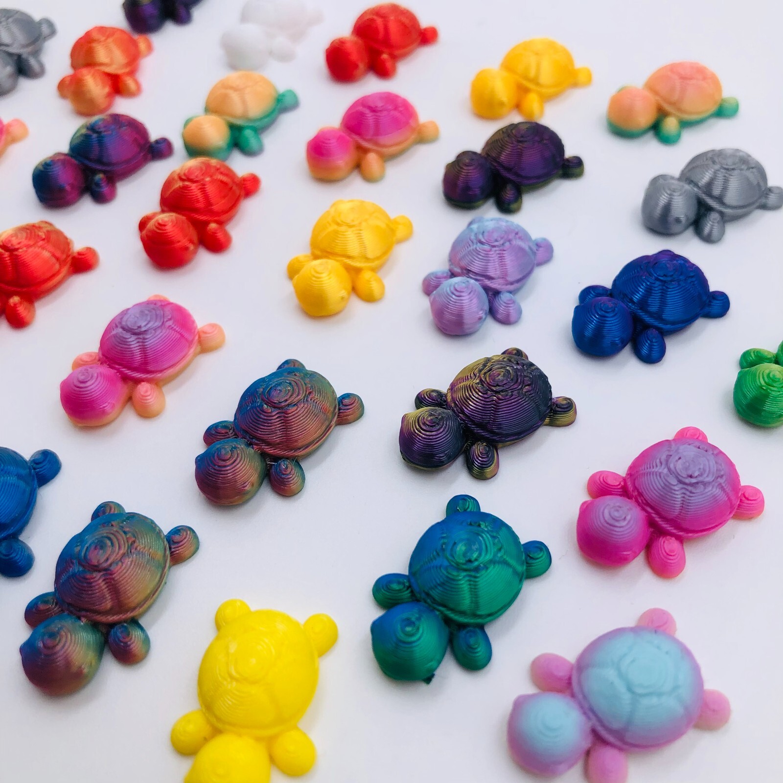 20pc 3D Printed Turtles Multicolored Cute Toy Decor Gift Decoration Random