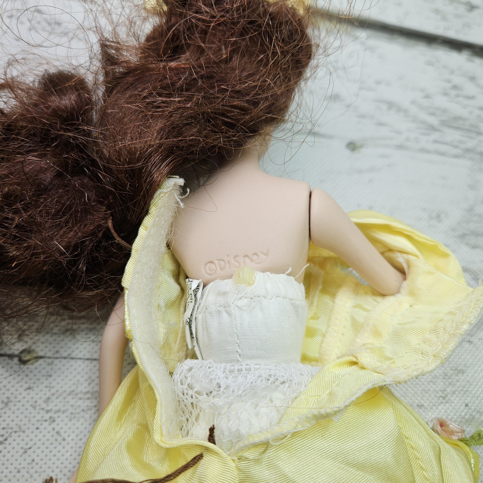 Disney Princess Belle Porcelain Keepsake Doll Vintage 2000&rsquo;s 8&Prime; Figure Brass Key