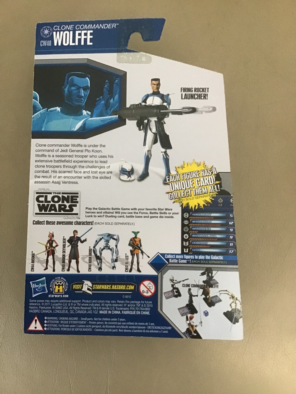 CLONE COMMANDER WOLFFE CW48 STAR WARS THE CLONE WARS HASBRO 2011 NEW CLEAR BUBBL