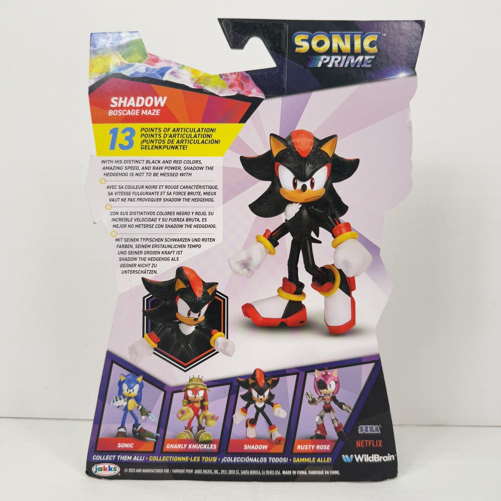 Netflix Sonic Prime Shadow Boscage Maze 5&Prime; Articulated Figure Jakks Pacific NEW