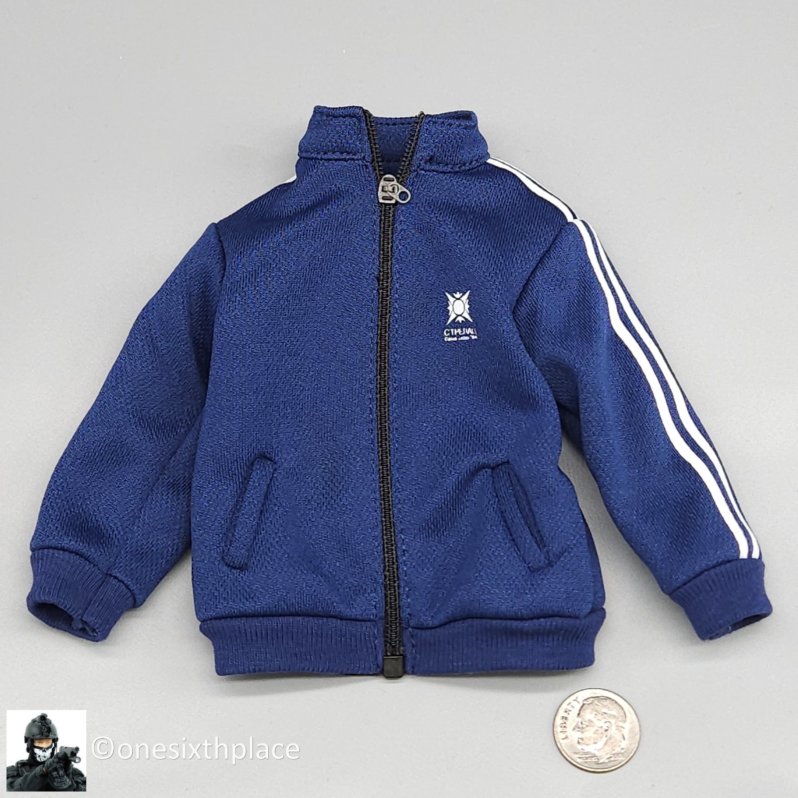 1:6 scale Flagset Serbia Sniper Mens Blue Tracksuit Top for !2&Prime; Figures