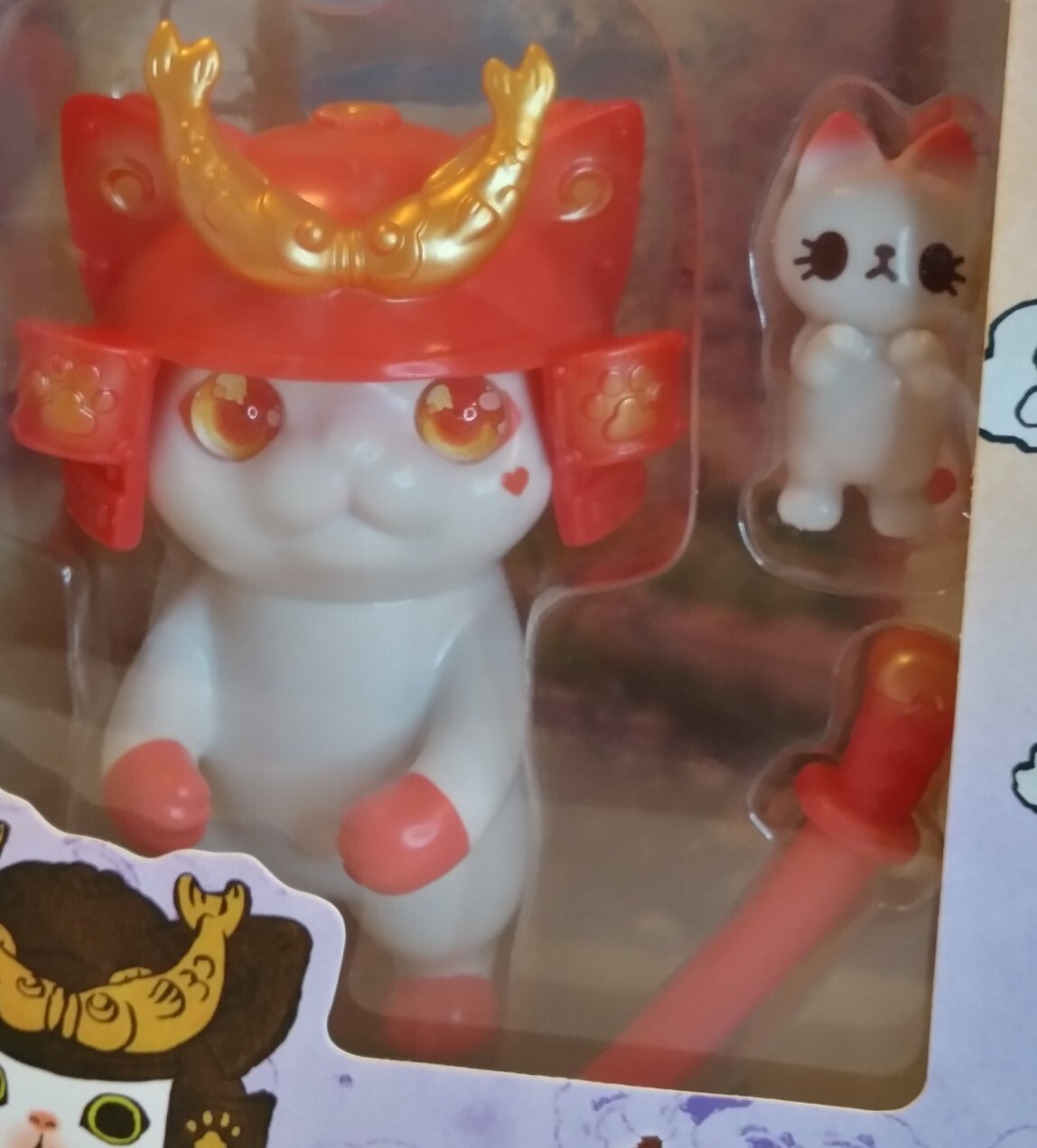 Black Seed x K2TOY Ohonneko CORAL White Samurai Cat/Kitten 🐱 5&Prime; Vinyl NEW w/Box