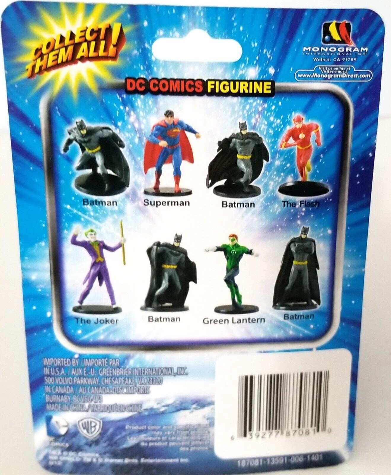 DC Comics Monogram Intl. Justice League SUPERMAN Cake Topper 2.5&Prime;