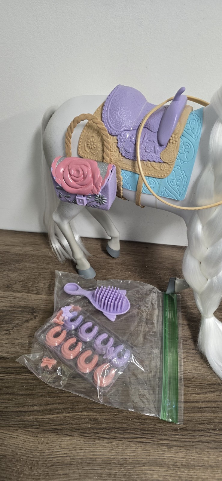 SADDLE STARS TOY HORSE SET, PIXIE Complete Barbie Size Soft Hair Rainbow High