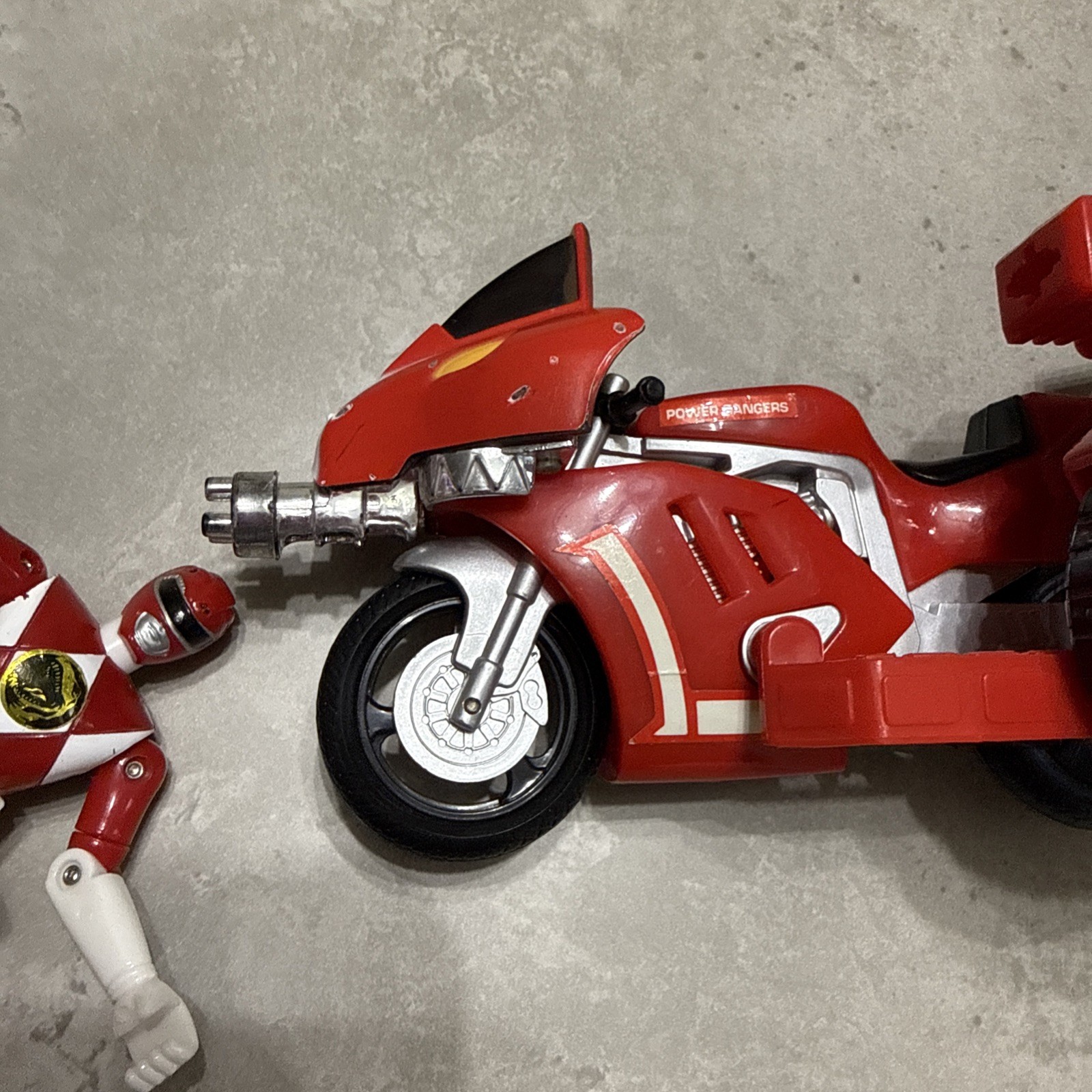 Mighty Morphin Power Rangers Tyranosaurus Battle Bike w Red Ranger Figure 1993