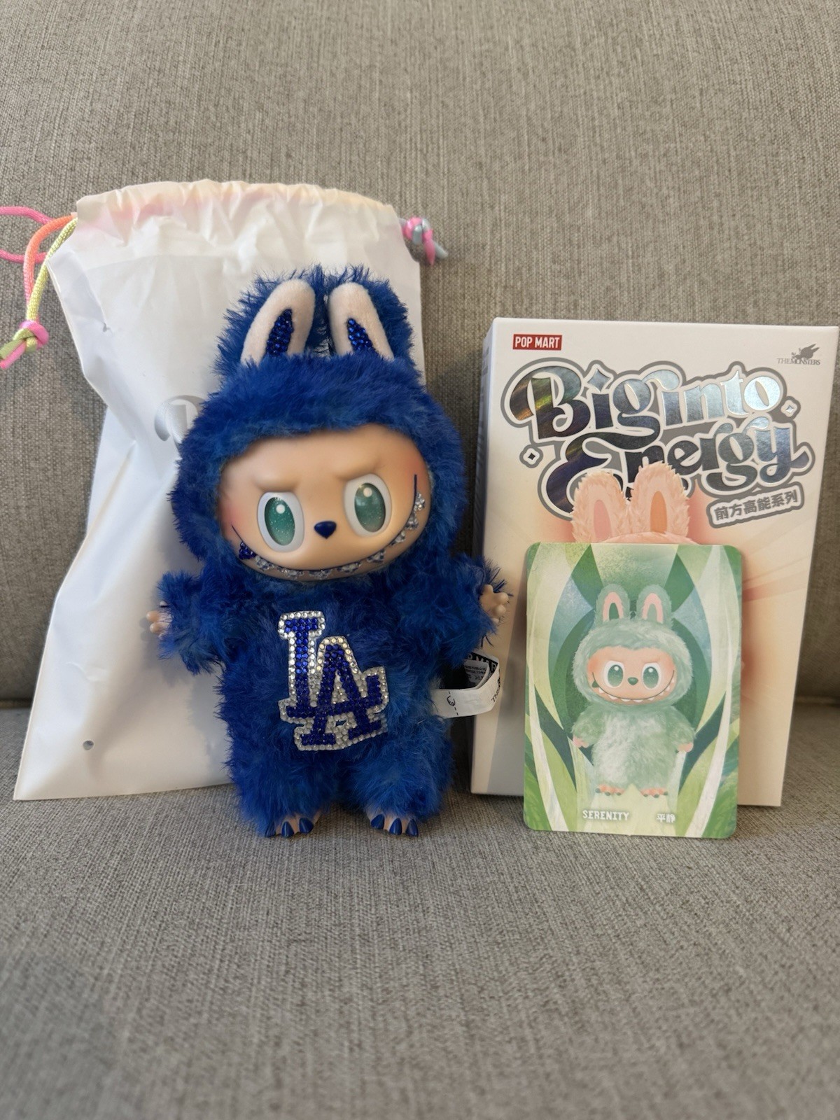 Authentic Serenity Big Into Energy Labubu – Custom Dodgers Design