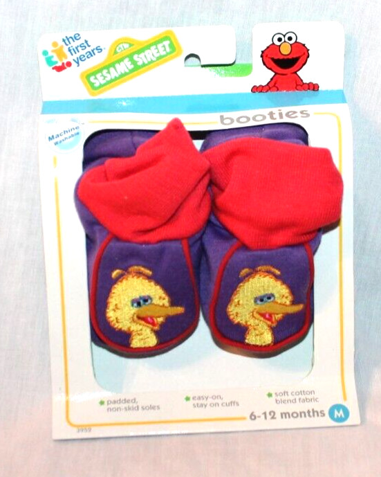 NEW IN BOX SESAME STREET YELLOW BIRD BOOTIES MEDUIM 6-12 MONTHS