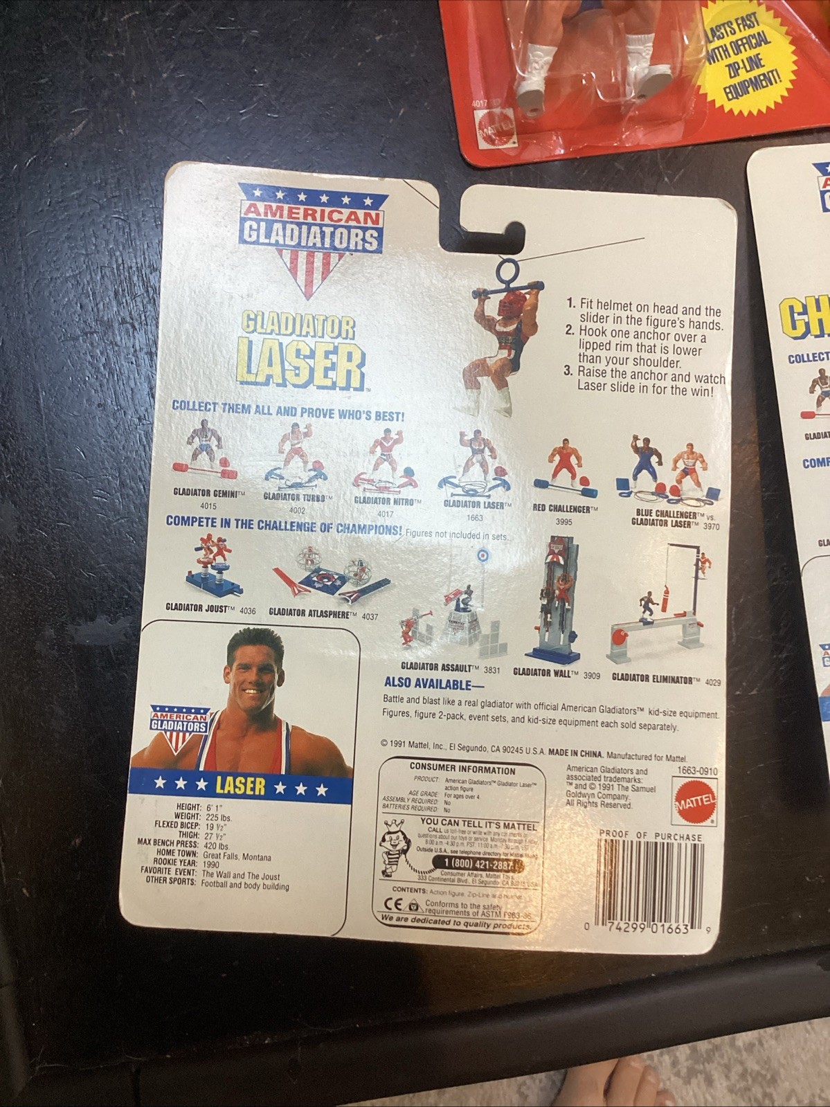Lot 3 Laser Nitro Red Challenger American Gladiators Action Figure 1991 Mattel