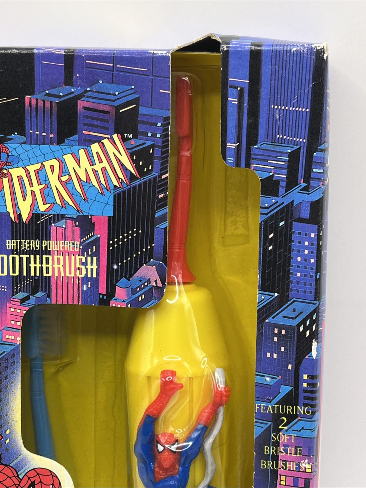 Spider-Man 1995 Battery Powered Toothbrush Marvel Comics Janex NIB