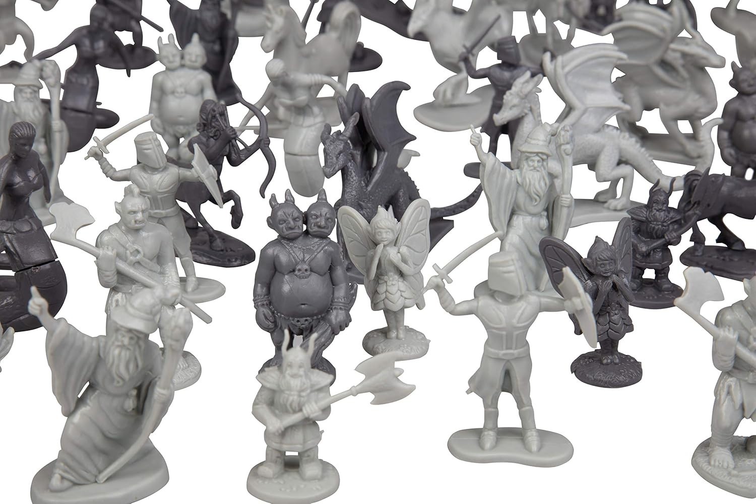 Imaginative 98pcs Miniature Creature Set – Dragons, Wizards, Orcs & More