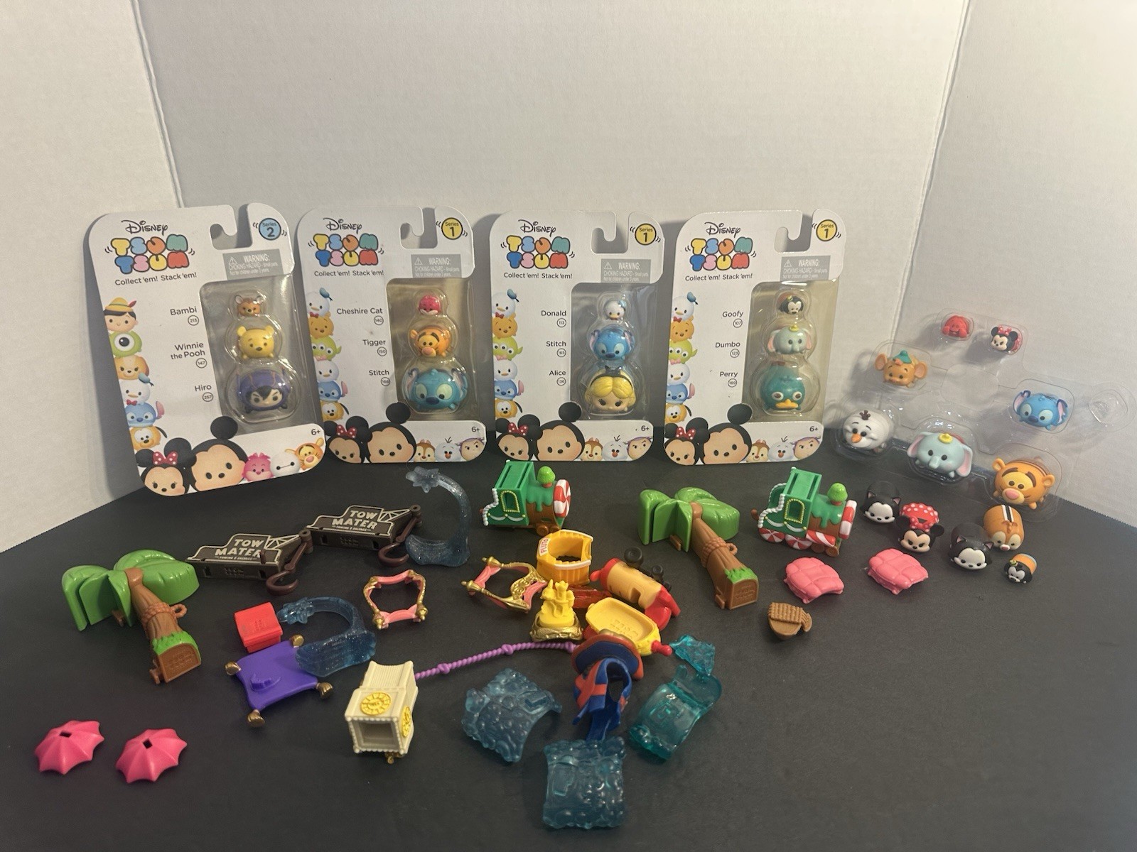Mixed Lot of Disney Tsum Tsum Figures & Accessories Stands Playset Parts