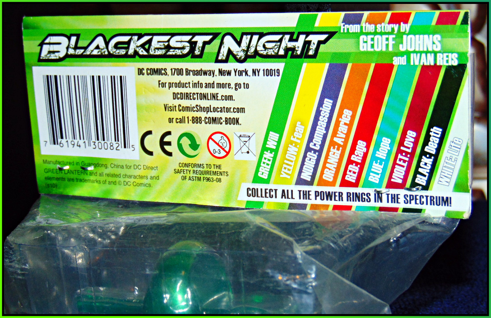 GREEN LANTERN LIGHT-UP POWER RING BLACKEST NIGHT SDCC NYCC 2011 EXCLUSIVE NISP!