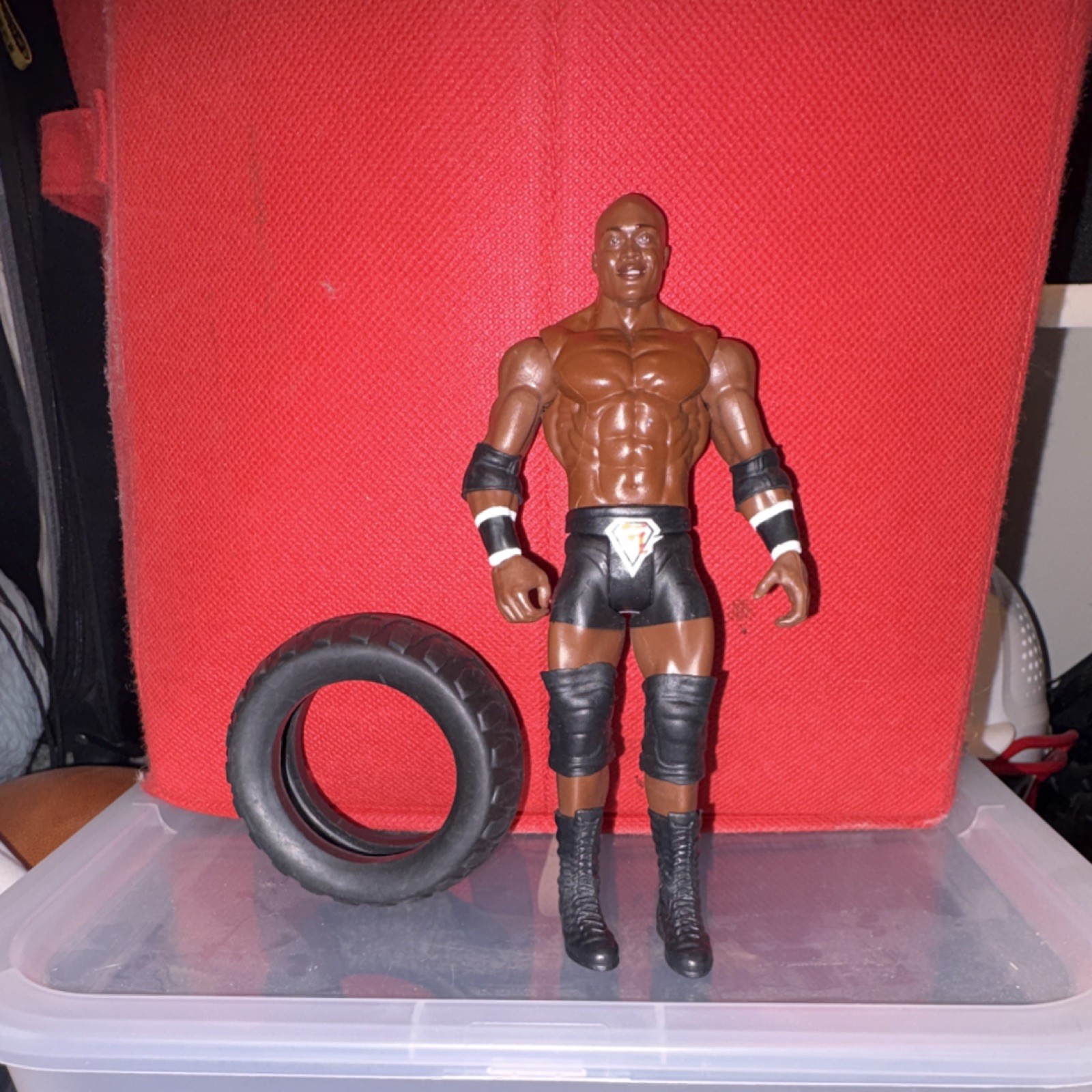 Wrestler Action Figure with Tire Accessory