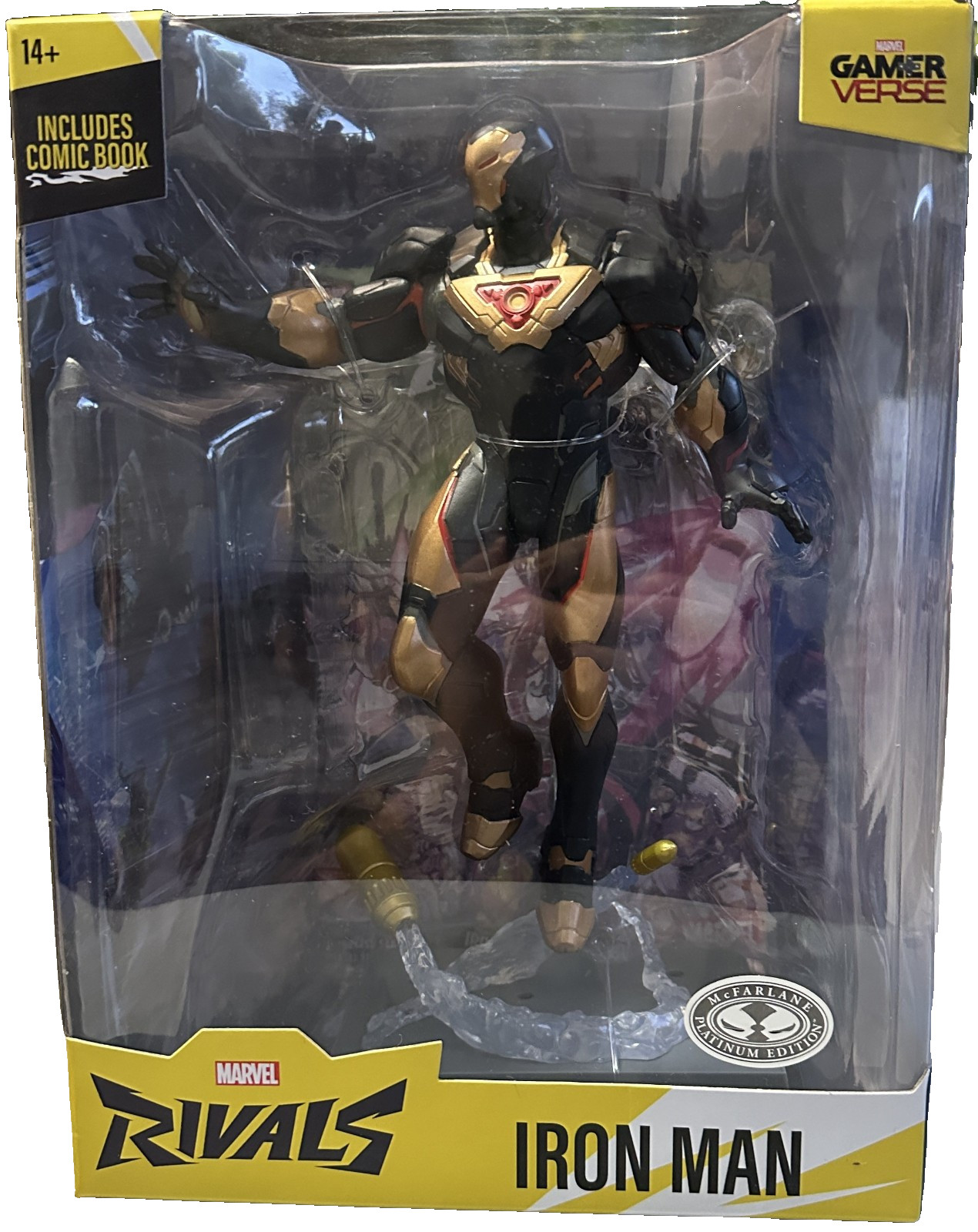 Marvel Rivals Iron Man McFarlane Toys Platinum Edition Figure with Comic Book