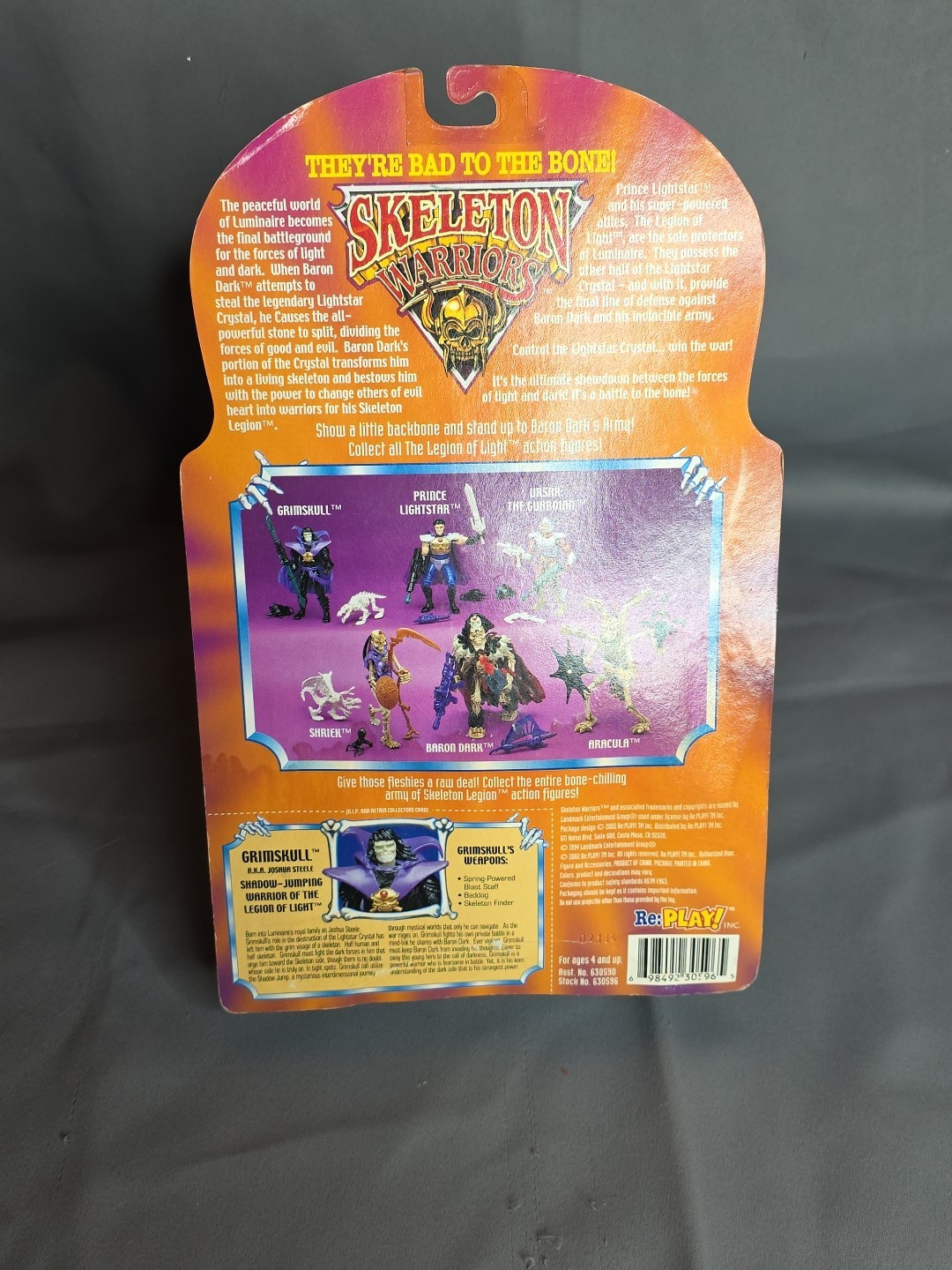Skeleton Warriors Grimskull Re:Play 2002 Sealed MOC Rare Action Figure Toy