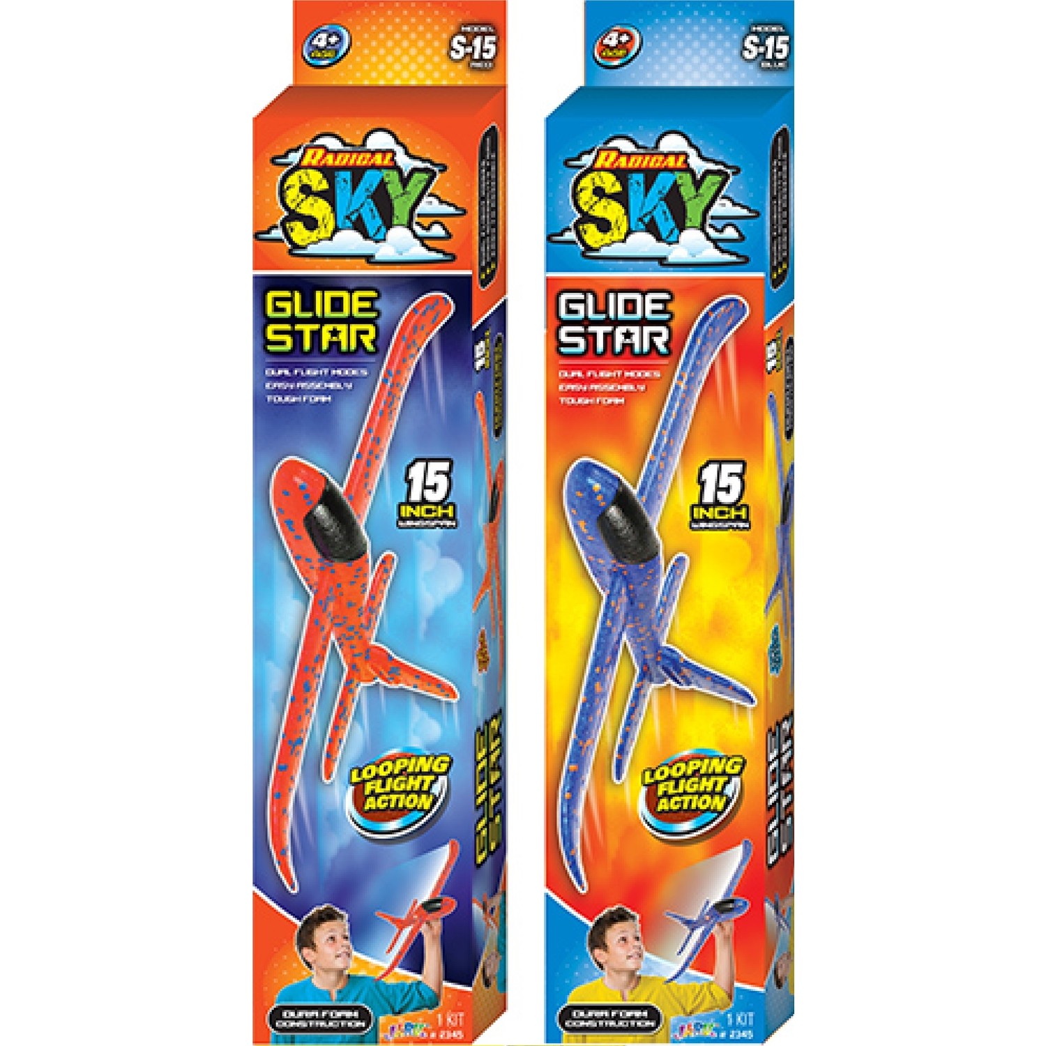 Ja-Ru 2345 Assorted Colors Super Flexible Radical Sky Foam Glider (Pack of 12)