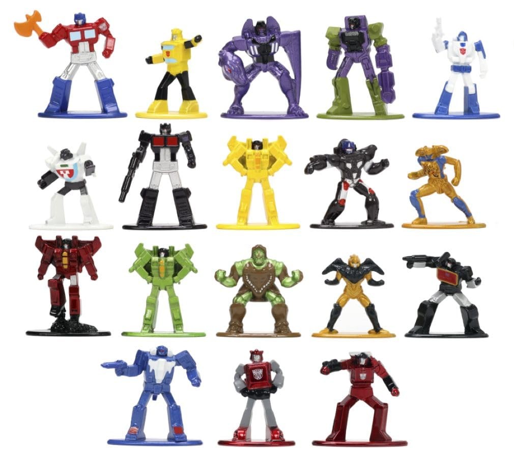 Transformers Jada Nano Metalfigs, Druckguss, Serie 3, 18 Figuren (16 Plus, 2 Gol