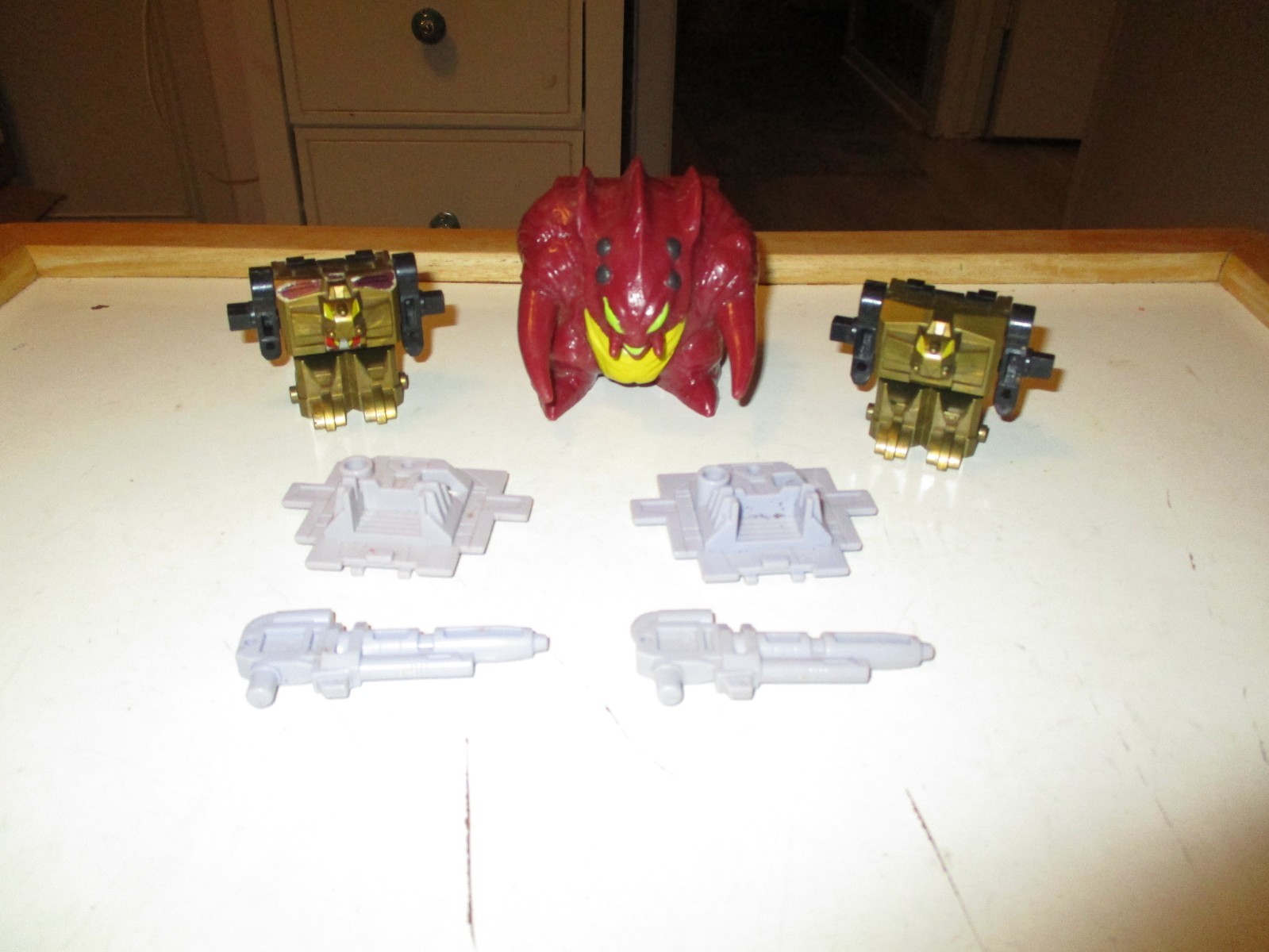 Transformers G1 Pretender Slog Lot Gold Robots have Hair Line Cracks See Picture