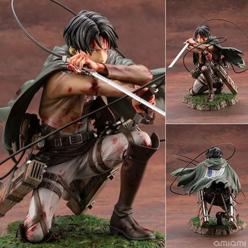 Attack on Titan Levi Ackerman 18cm Battle Damage Figure Model Toy Gift