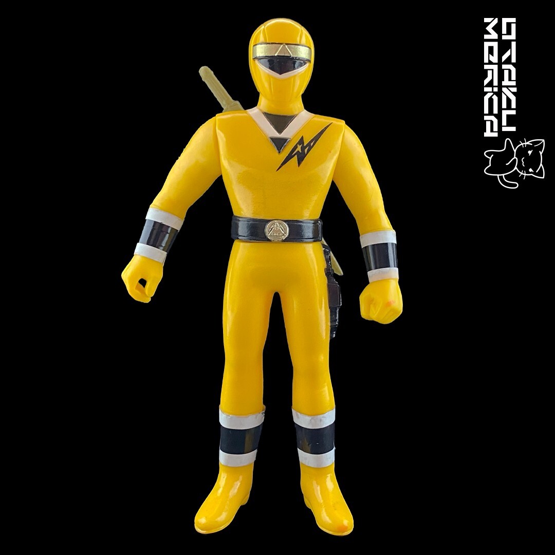 Bandai 1993 Ninja Sentai Kakuranger Yellow Ranger – Sofubi Figure 4.75in