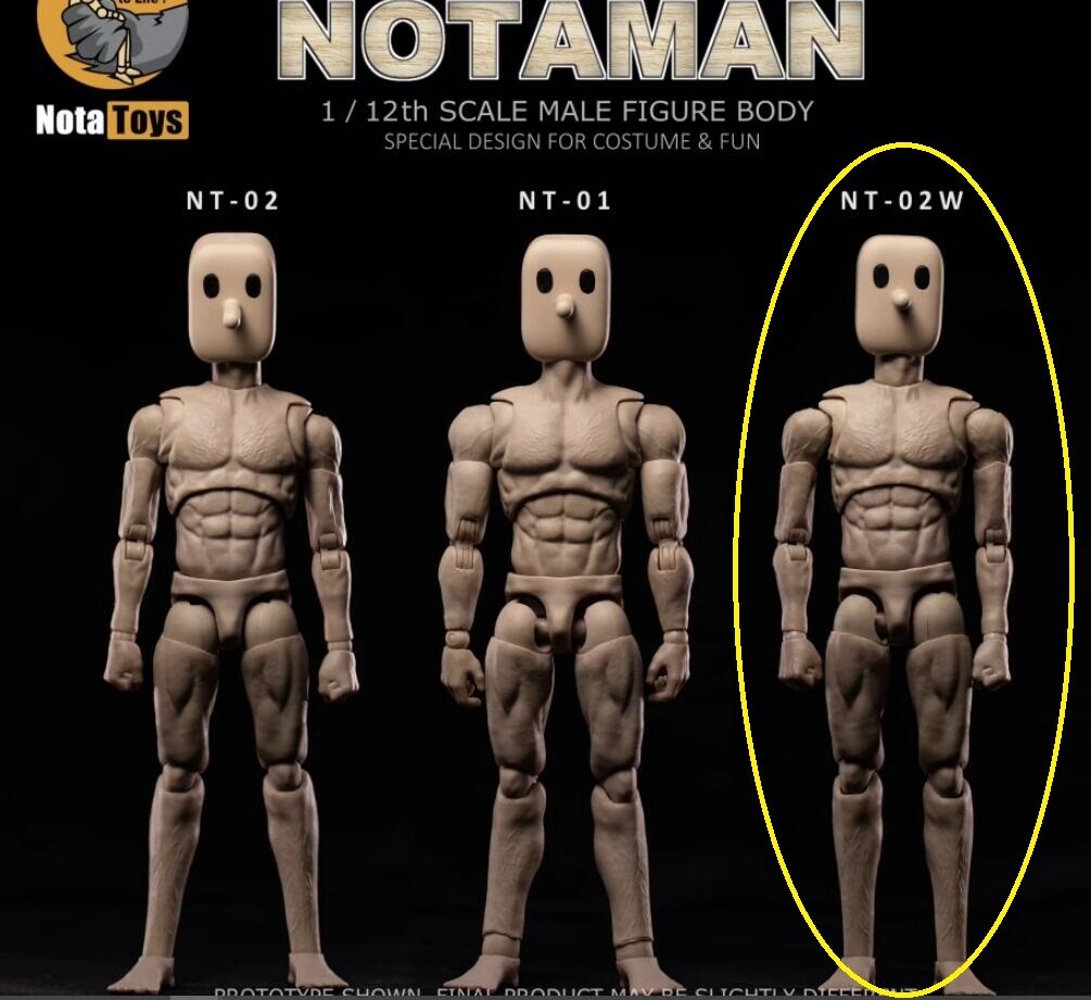 Notaman 1/12 SCALE male Muscular body figure NT-02W FOR Mezco MixMax ❶USA❶