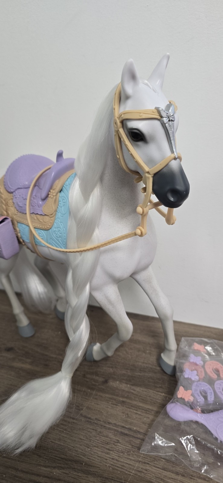SADDLE STARS TOY HORSE SET, PIXIE Complete Barbie Size Soft Hair Rainbow High