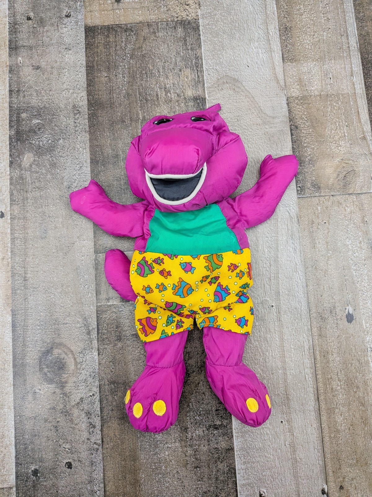 Vintage 1993 Barney Playskool Water Pals Bath Tub Swimming Plush 12  » nylon