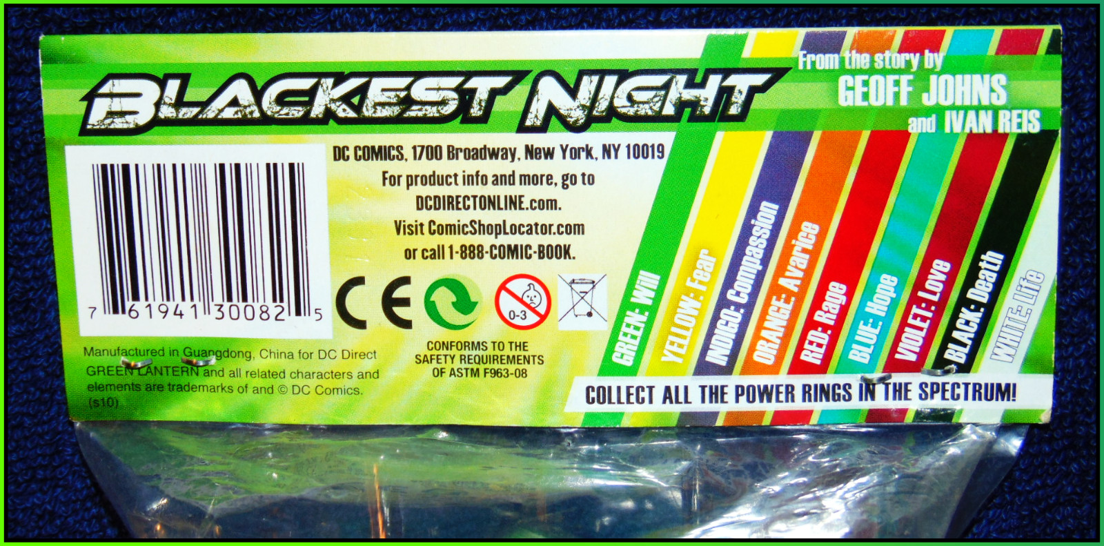 GREEN LANTERN LIGHT-UP POWER RING BLACKEST NIGHT SDCC NYCC 2011 EXCLUSIVE NISP!