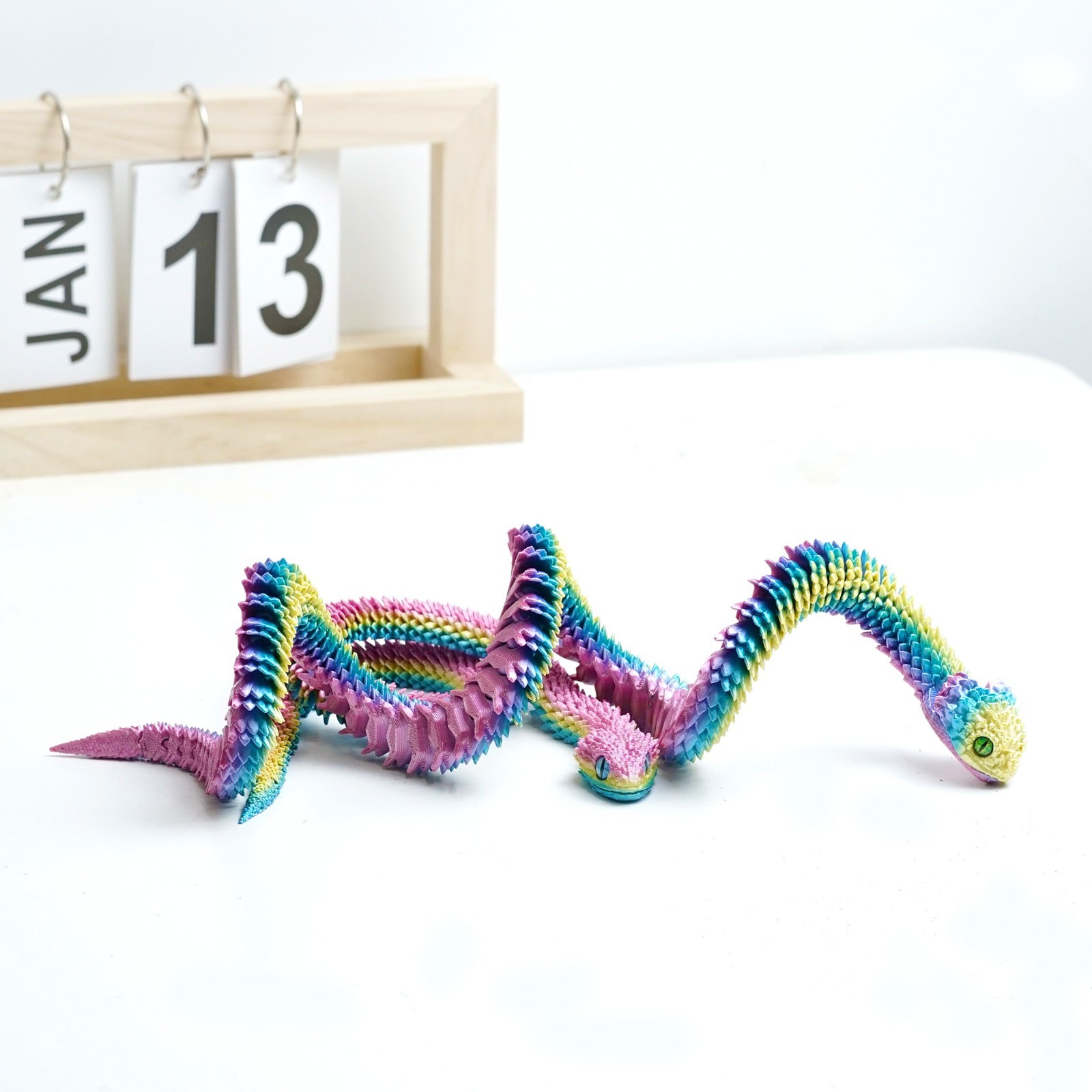 2PCS 3D Printed Snake Model,Articulated Animals figure,Fidget Toys Home Decor