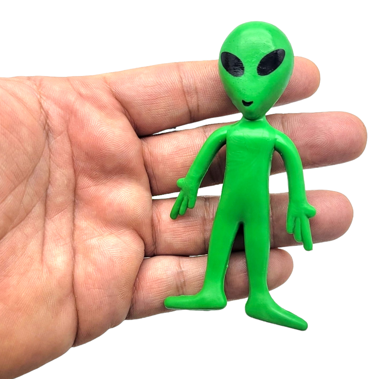 Bendable Rubber Green Aliens – 12 Pack (3.75&Prime;) Action Figures Bendable UFO