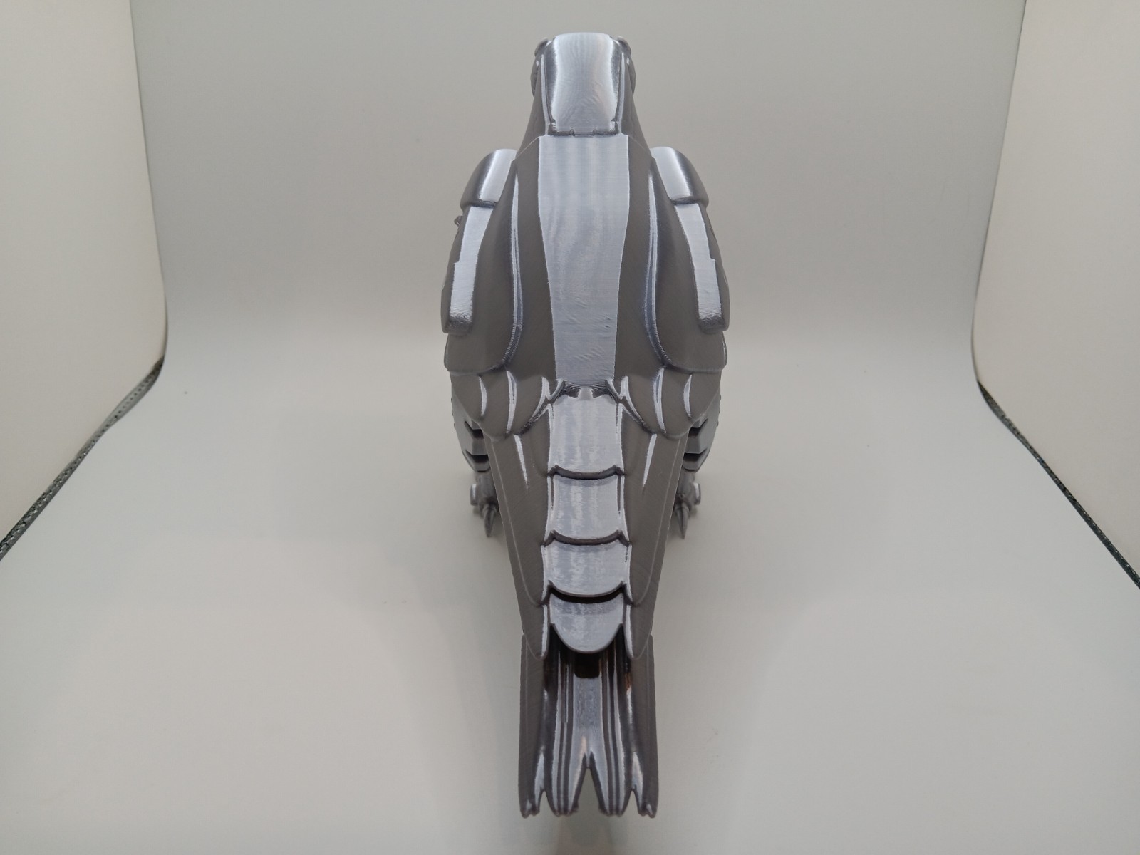 Retro Silverhawks Tally Hawk statue figure 7&Prime; 3D printed metallic silver plastic