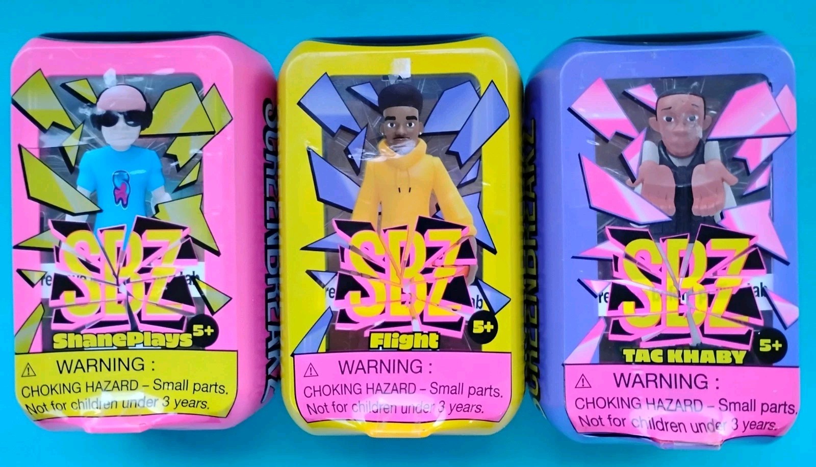 SBZ Screen Breakz Lot Of 3 Shane Plays, Flight, Tac Khaby New Sealed 5&Prime;