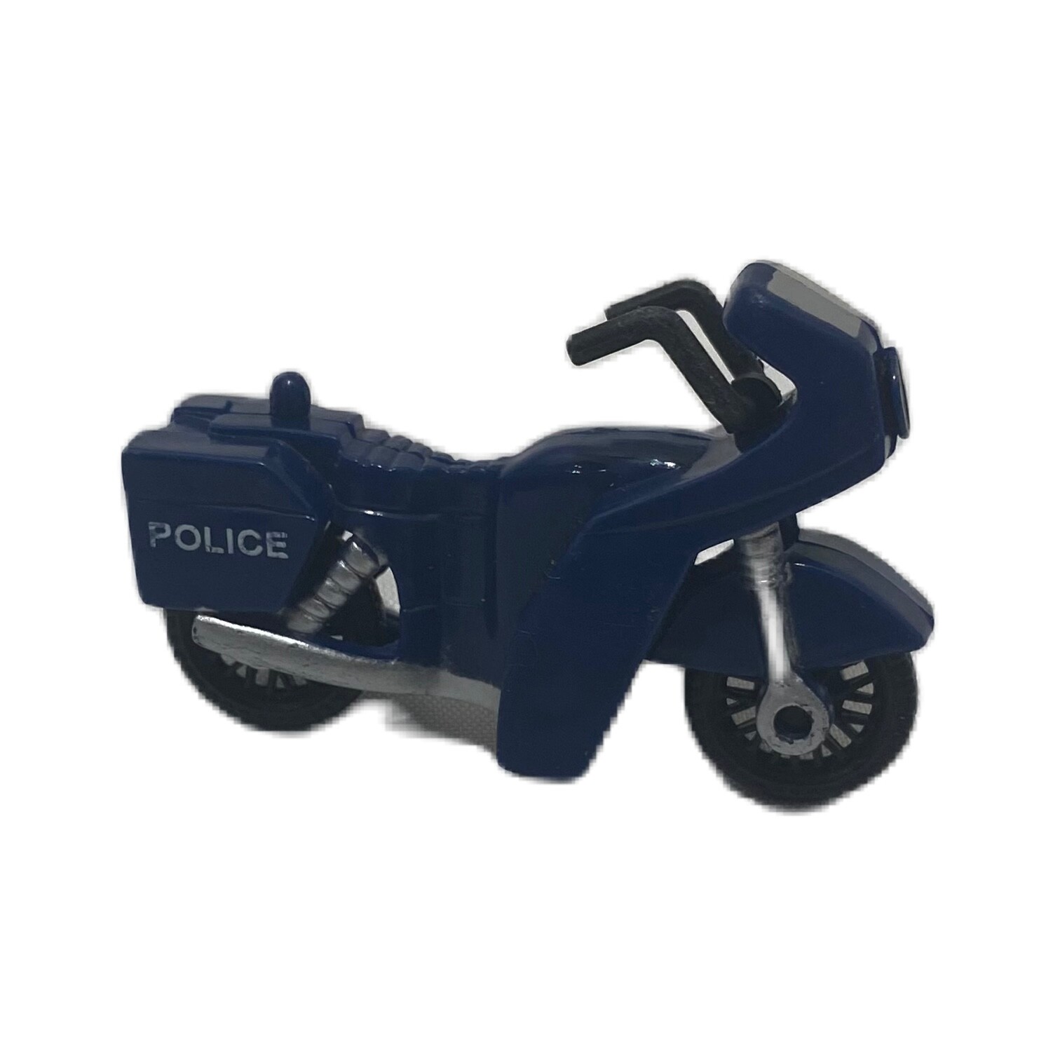 Unbranded Mini Figure Police Motorcycle Toy Blue White 2 in x 1.5 in