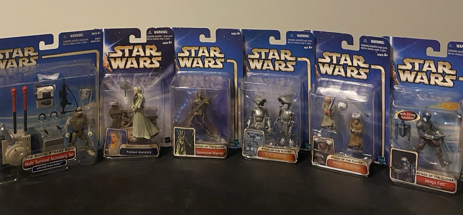Star Wars Hasbro 2002-20033 AOTC Assorted 4&Prime; Figure + 1 ROTJ Lot of 6 NIB