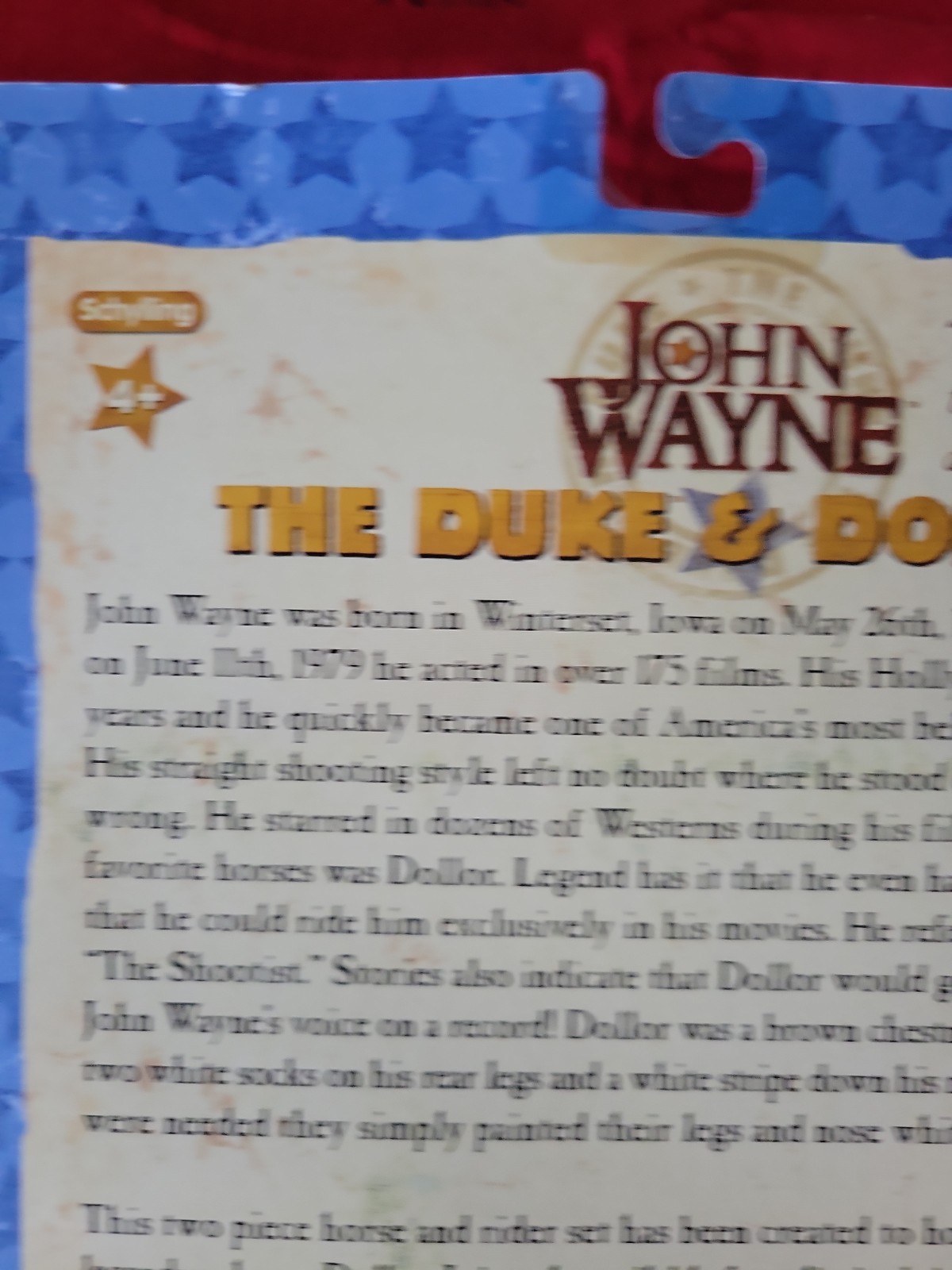 John Wayne The Duke Figure Dollor Dollar Horse w/Box Schylling 100 Years