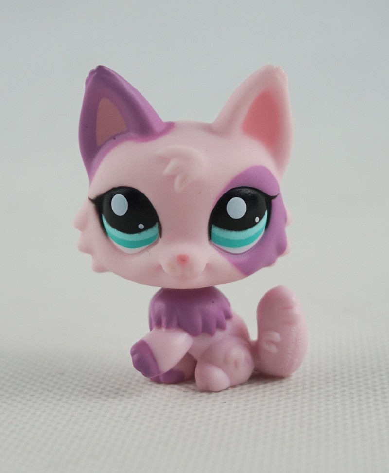 Collection Persian Cat LPS Purple & Pink Ears Mini Pet Shop Toys Pink Wolf #2100