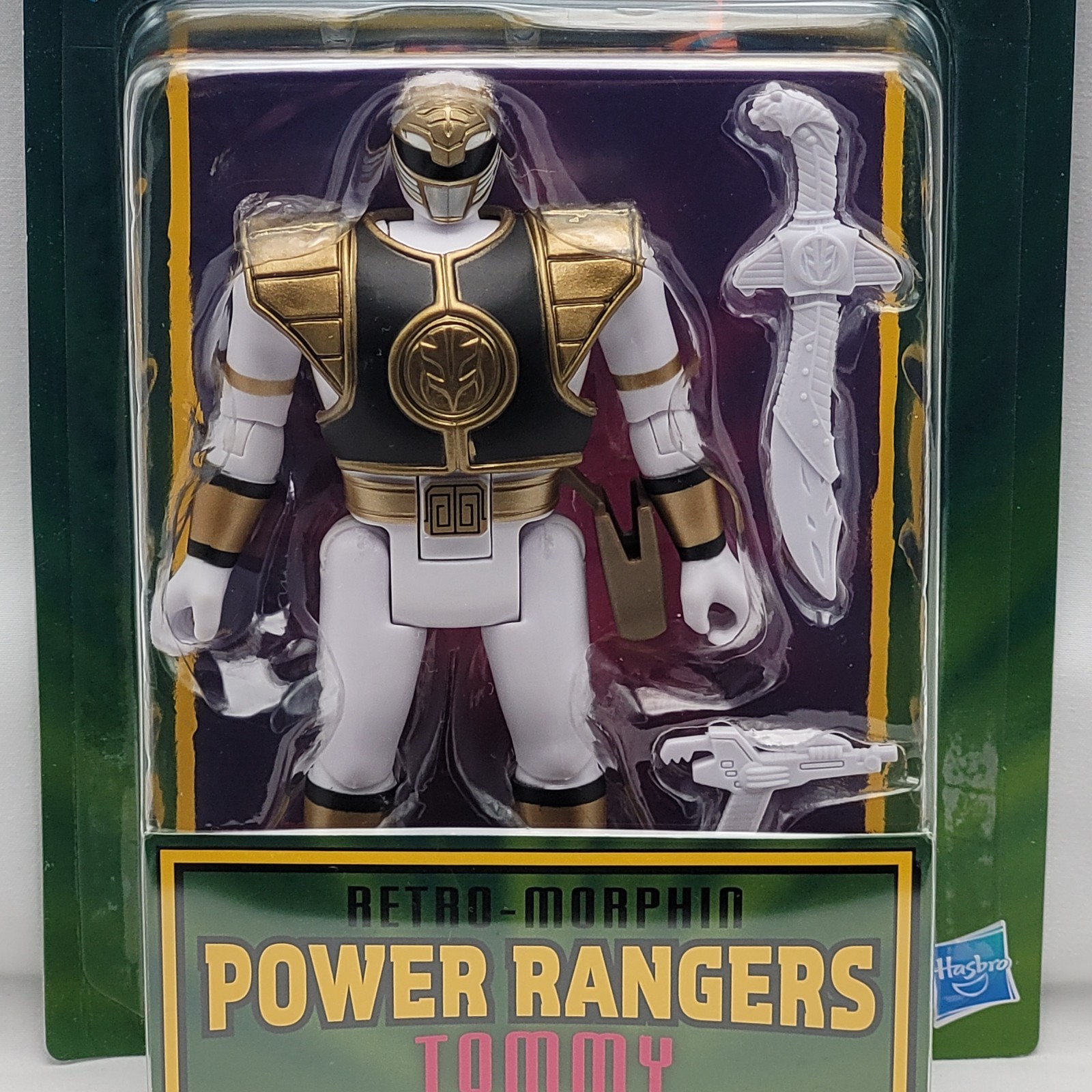 Hasbro Retro Morphin Power Rangers Tommy White Green Ranger Complete Set Ninjor
