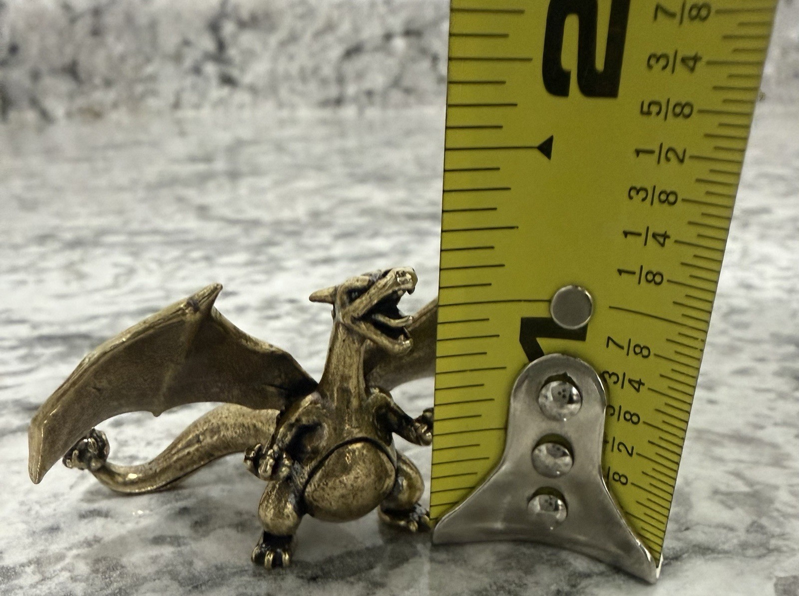 Vintage Solid Brass Charizard Miniature Figure – Heavy Metal Pokémon Collectible