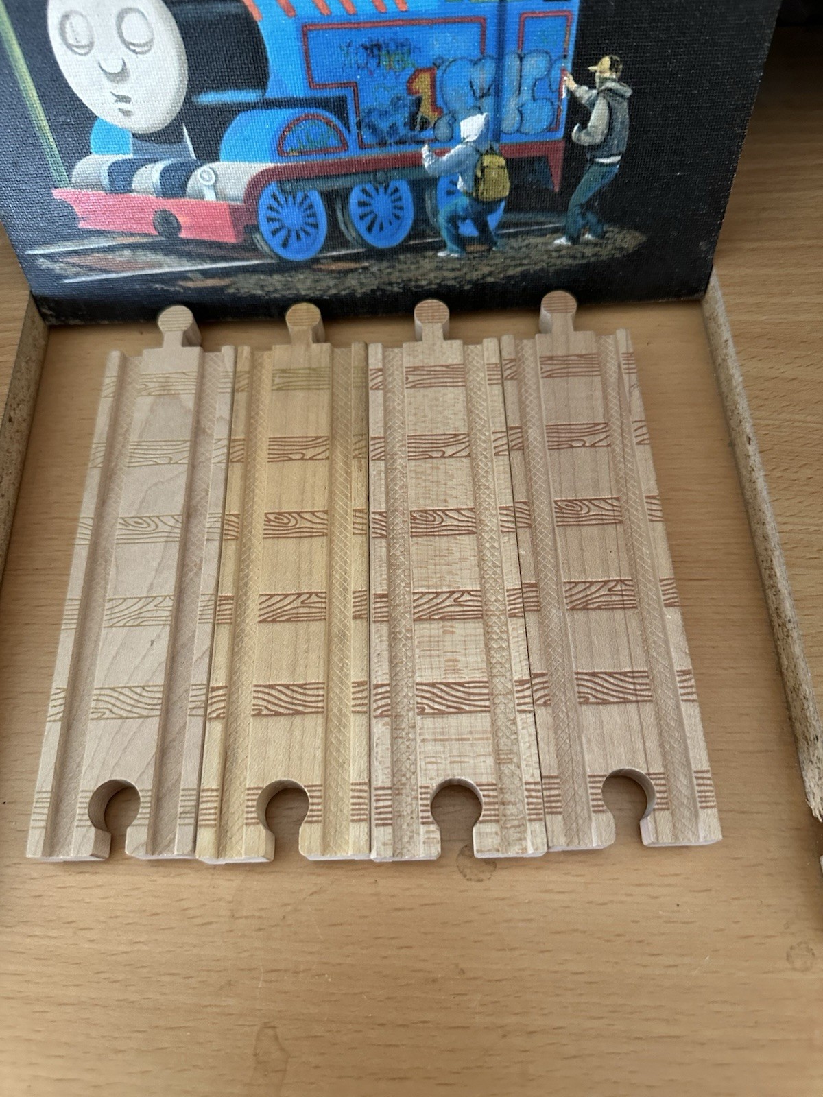 Learning Curve Wooden Thomas Train 4 Pieces 6 Inch Straight Tracks!