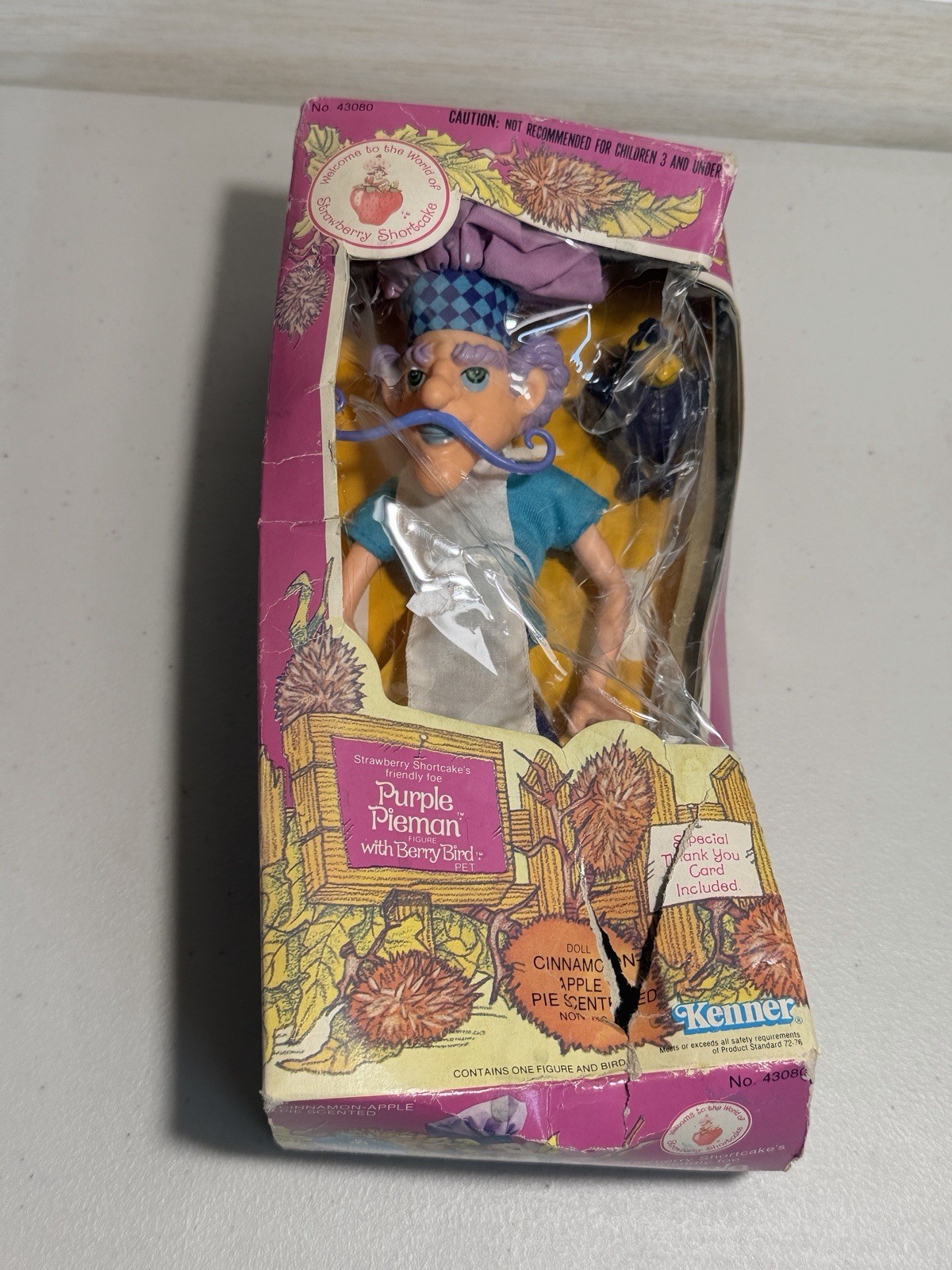 1982 Strawberry Shortcake Purple Pieman & Berry Bird figure Doll Toy COMPLETE