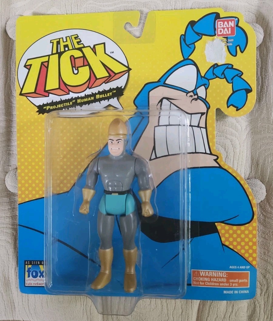 1994 6 In « Projectile » Human Bullet The Tick Action Figure by Bandai, New/Sealed