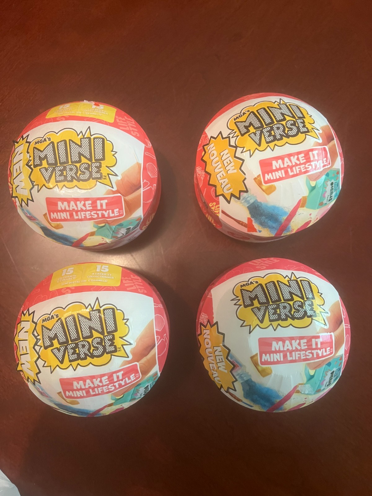 4 New MGA Mini Verse – Make It Mini Lifestyle – Home – Series 2 Lot Of 4 Balls